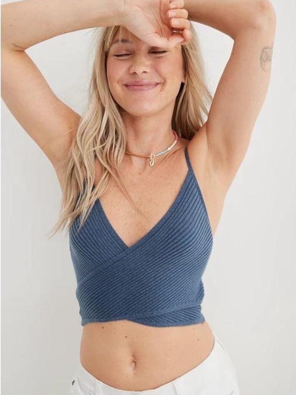 Aerie Cross Front Sweater Tank Top